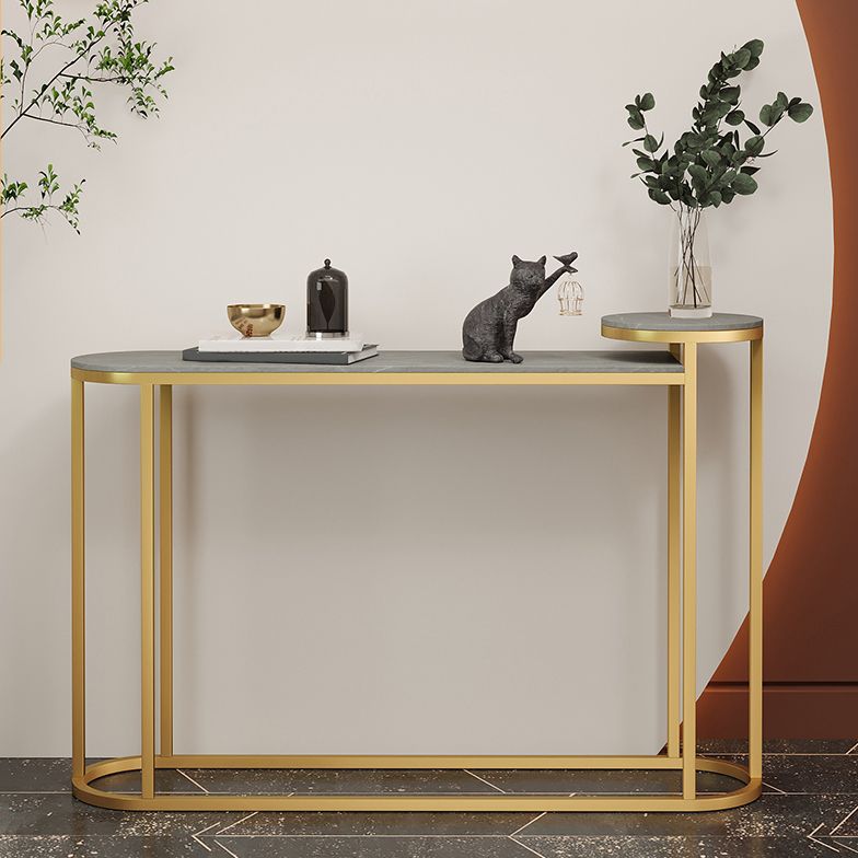 Glam Oval Console Accent Table Antique Finish Console Sofa Table