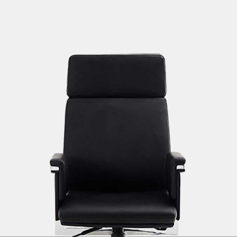 Fauteuil contemporain à hauteur de siège réglable, chaise de bureau en cuir noir