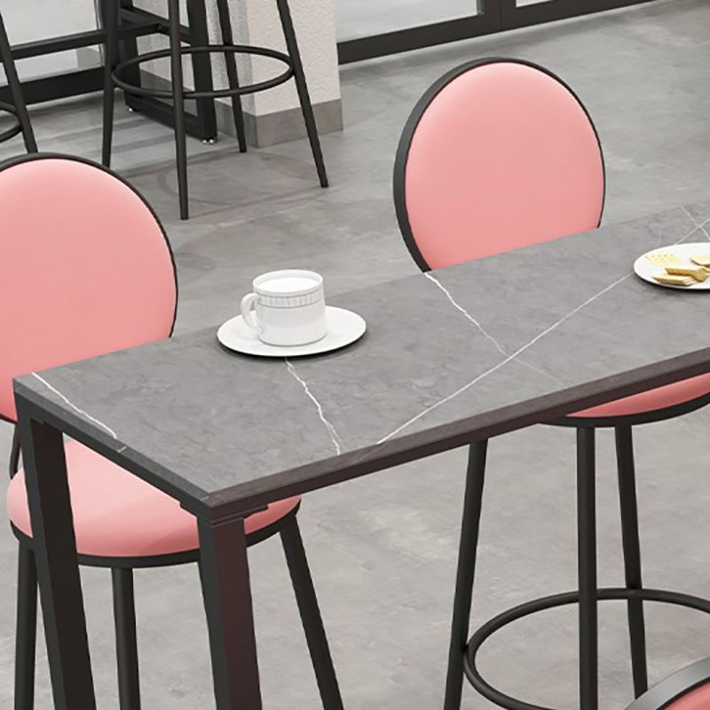 Industrial Style Bar Table 42-inch Height Black Iron Pedestal Bistro Table Clearhalo 'Bar Furniture' 'Bar Tables' 'bar_tables' 'Furniture' 'furniture_bar_tables' 'Kitchen & Dining Furniture' 1200x1200_7bc536bc-058f-4275-9bd3-90a31e6b4d9b