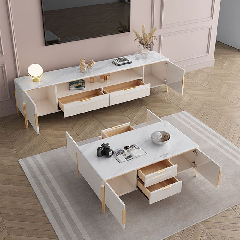 Glam Stone Stand Console Drawers Included Media Console with Legs Clearhalo 'furn' 'furn_tv_stands_entertainment_centers' 'Furniture' 'Living Room Furniture' 'TV Stands & Entertainment Centers' 'TV Stands & Media Storage Furniture' 'tv_stands_entertainment_centers' 1200x1200_7bc6772f-c0ad-4627-958b-b86955f181ce