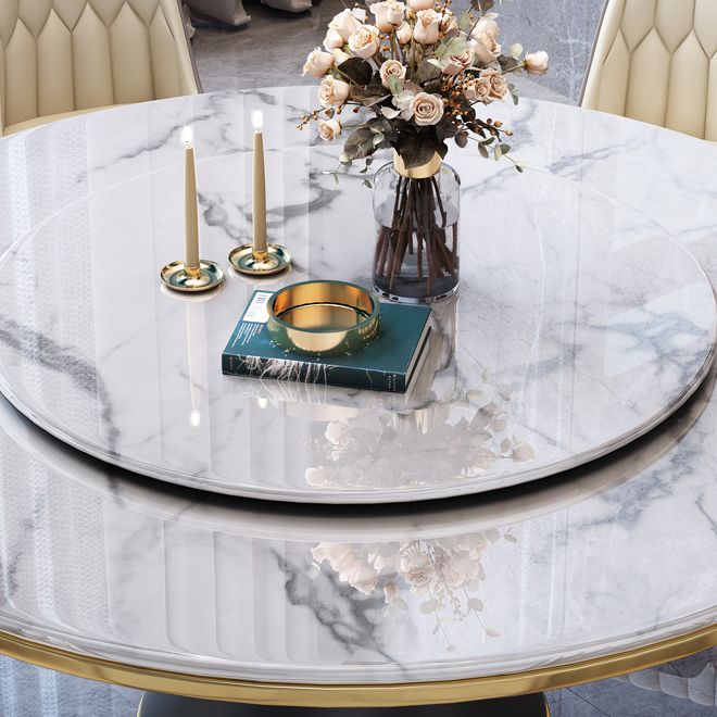 Metal Modern Style Round Dining Table Sintered Stone Table for Home Kitchen Clearhalo ' dining_table' 'Dining Tables & Seating' 'Dining Tables' 'furn' 'furn_dining_table' 'Furniture' 'furniture_dining_table' 'Kitchen & Dining Furniture' 'kitchen&dining_furn' 'kitchen' 'kitchen_dining_table' 1200x1200_7bc97bb6-2f71-4cb8-9459-f2527b9b5bab