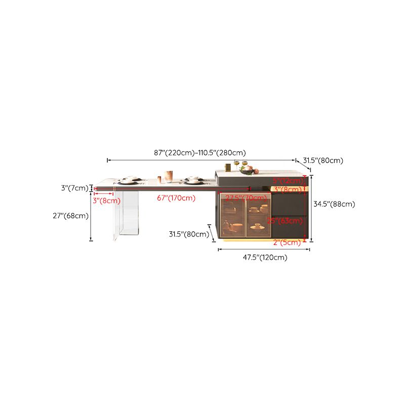 Modern Rectangle Dining Table Sintered Stone Dinner Table with Acrylic Base Clearhalo 'Dining Tables & Seating' 'Dining Tables' 'dining_table' 'furn' 'furn_dining_table' 'Furniture' 'Kitchen & Dining Furniture' 1200x1200_7bc9cdad-f9cd-4587-8c43-df9fb721bb63