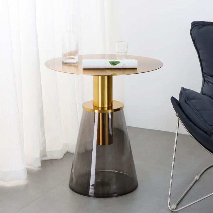 25.2" Tall Contemporary Style Side End Table Glass Pedestal Round Sofa Side Accent Table Clearhalo 'Coffee & Accent Tables' 'End & Side Tables' 'end_side_tables' 'furn' 'furn_end_side_tables' 'Furniture' 'Living Room Furniture' 1200x1200_7bca7ec3-98e9-4281-8189-38e7d1eab23c