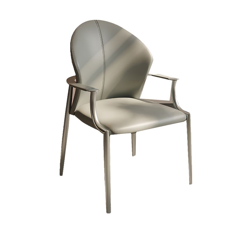 Modern Style Dining Chair Arm Dining Chairs with Metal Legs for Kitchen