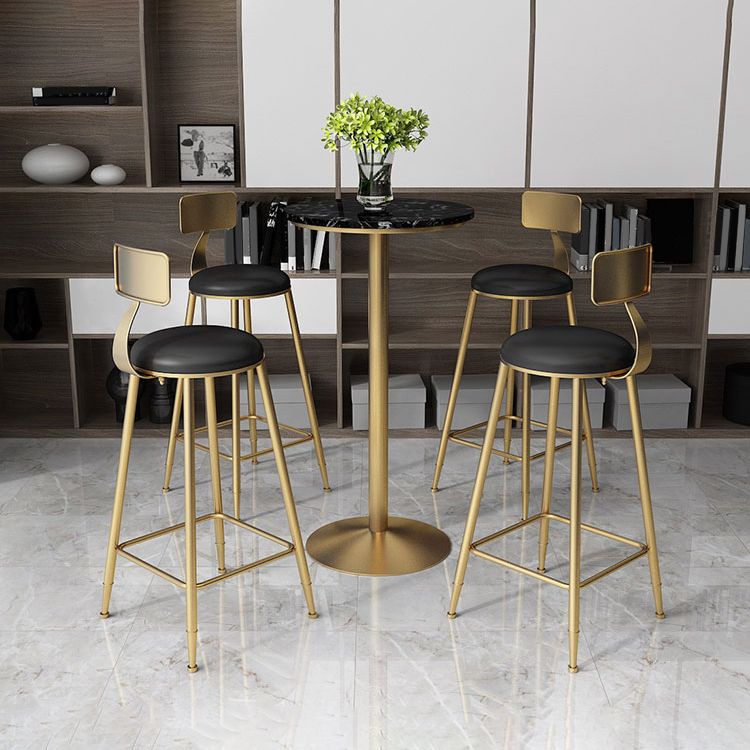 Faux lederen eetkrukken gestoffeerde barkrukken met metalen basis