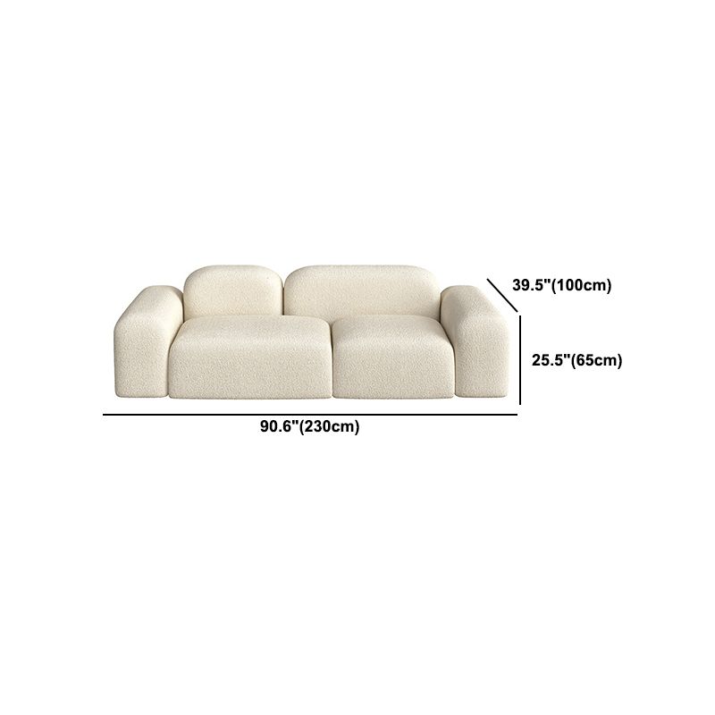 Zeitgenössischer Stil Stationärer Sofa Wolle gerolltes Armsofa in Weiß