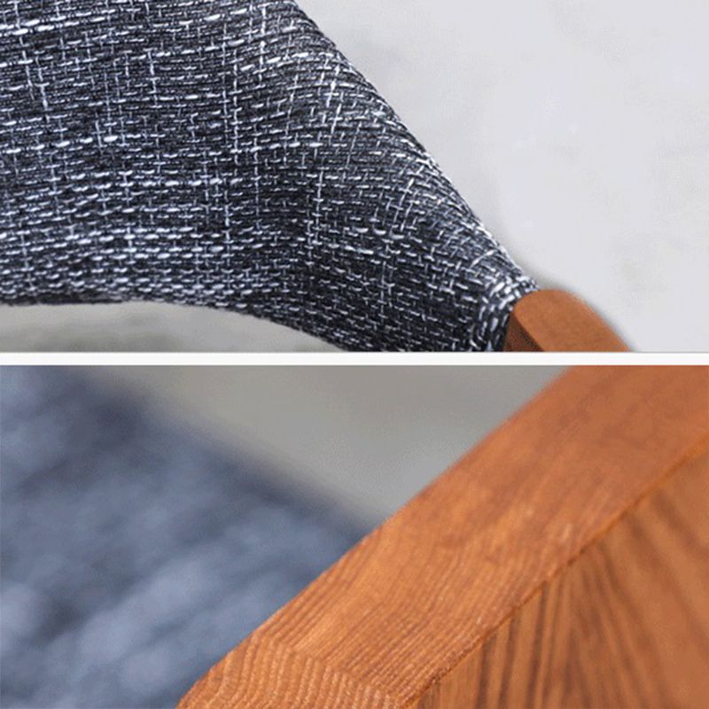 Scandinavian Rubberwood Open Arm Chair Upholstered Dining Chair with Wood Legs Clearhalo ' kitchen&dining_furn' 'Dining Chairs' 'Dining Tables & Seating' 'dining_chair' 'furn' 'furn_dining_chair' 'Furniture' 'furniture_dining_chair' 'Kitchen & Dining Furniture' 'kitchen' 1200x1200_7bcda83b-cb13-4257-aa89-7eb454e5dfed