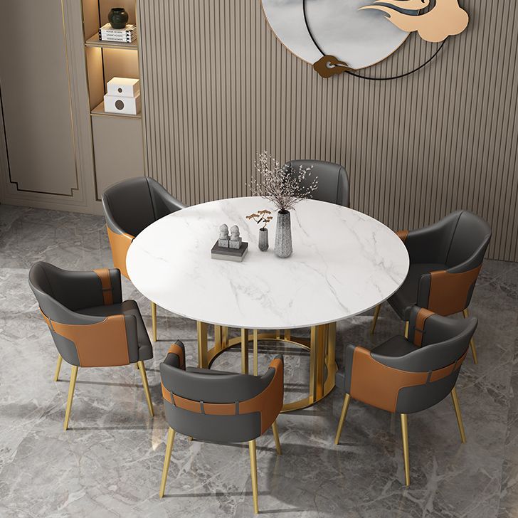 Round Sintered Stone Dining Table Traditional Luxury Dining Table with Gold Base Clearhalo ' dining_table' 'Dining Tables & Seating' 'Dining Tables' 'furn' 'furn_dining_table' 'Furniture' 'furniture_dining_table' 'Kitchen & Dining Furniture' 'kitchen&dining_furn' 'kitchen' 'kitchen_dining_table' 1200x1200_7bce1405-4c46-404a-9dfe-bb81974ae63b