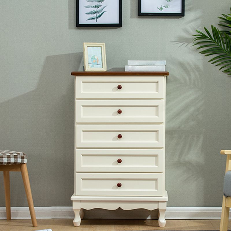 Mid-Century Modern Wood Accent Chest with Drawers Side Cabinet