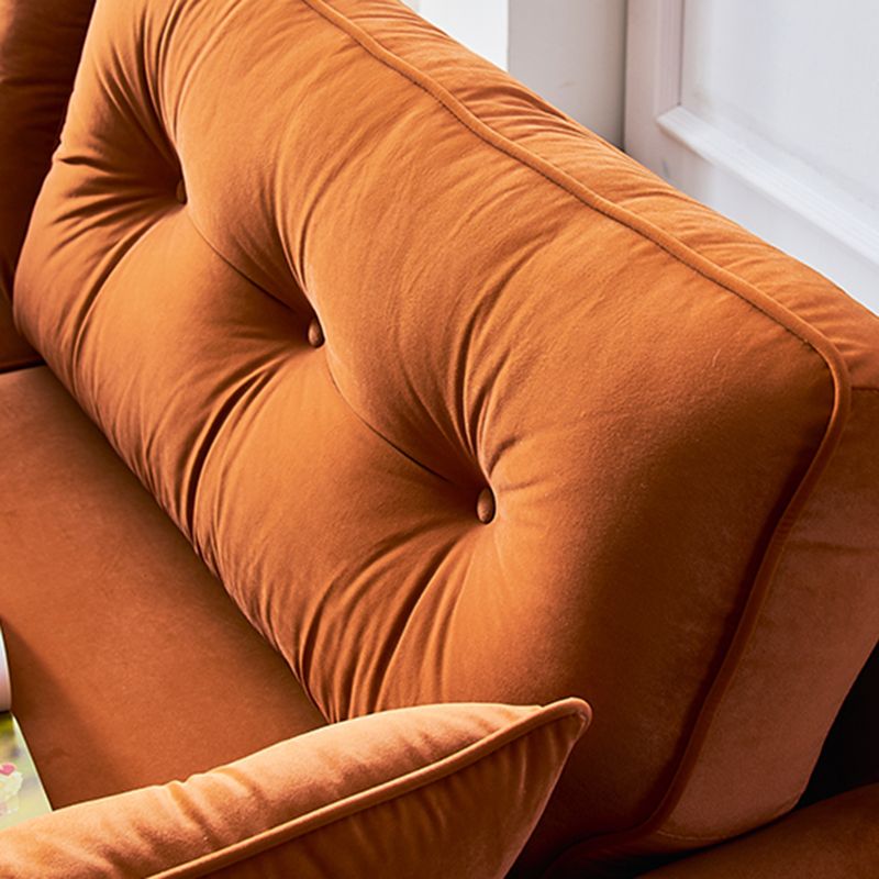 Contemporary Pillow Top Arm Sofa Loose Back Velvet Couch for Living Room Clearhalo 'furn' 'furn_sofas' 'Furniture' 'furniture_sofas' 'Living Room Furniture' 'Sofa' 'sofas' 1200x1200_7bcf13f5-d363-4d9d-b6ce-7bfd9b349705