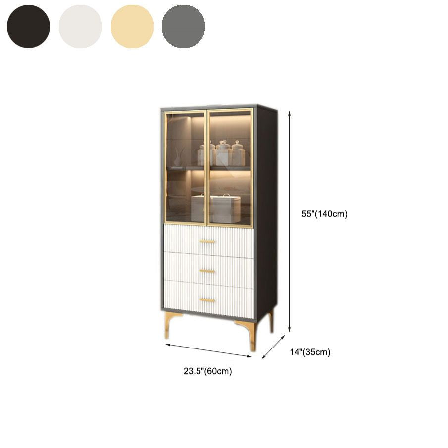 Panneau de la plate-forme du côté glamour Boucheron en bois avec porte et tiroir pour salle à manger