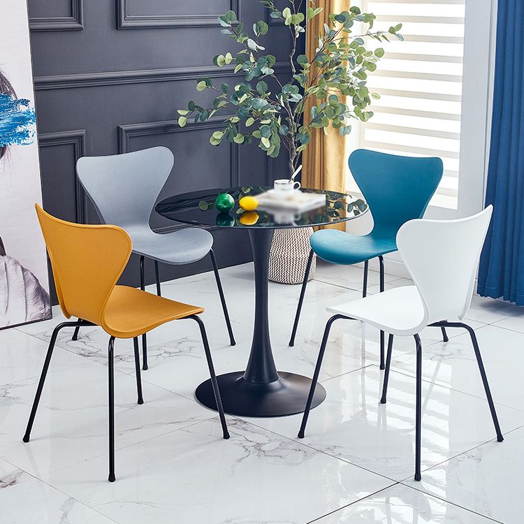 Contemporary Metal Dining Chairs Dining Armless Side Chair for Kitchen Clearhalo ' kitchen&dining_furn' 'Dining Chairs' 'Dining Tables & Seating' 'dining_chair' 'furn' 'furn_dining_chair' 'Furniture' 'furniture_dining_chair' 'Kitchen & Dining Furniture' 'kitchen' 1200x1200_7bd1eddb-be21-41be-8448-1ee1bd100bce
