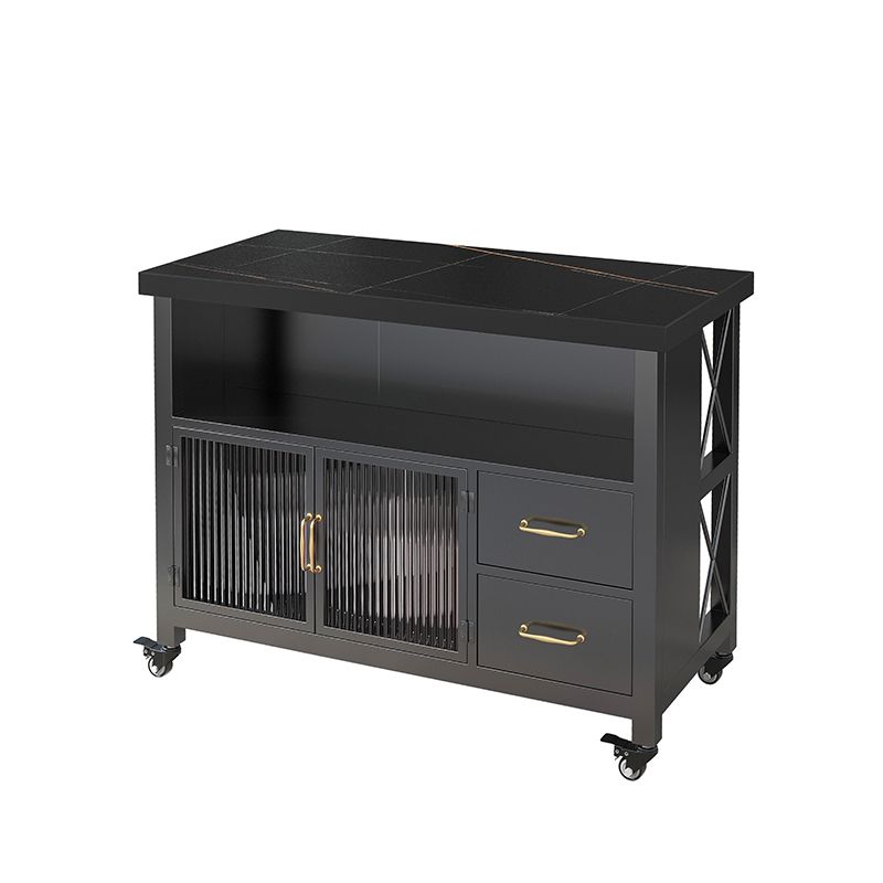 Table de préparation en marbre à île à manger simple moderne avec tiroir