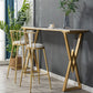 Nordic Bar Table Stone Top Bistro Table with Gold Double Pedestal