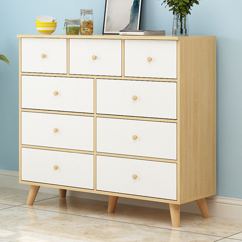 Contemporáneo 35.43 "Cofre de madera de alto, cofre de acento rectangular con cajones