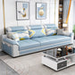 Contemporary Faux Leather Pillow Top Arm Sofa Ottoman Included