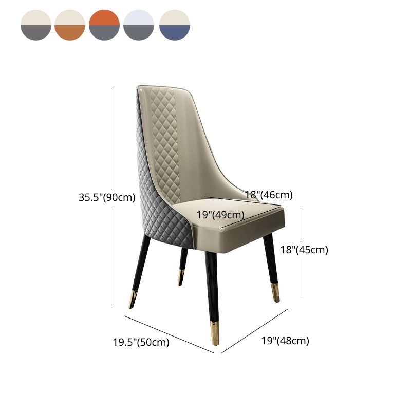 Scandinavian Style Solid Back Armless Dining Chair Upholstered Dining Side Chairs Clearhalo ' kitchen&dining_furn' 'Dining Chairs' 'Dining Tables & Seating' 'dining_chair' 'furn' 'furn_dining_chair' 'Furniture' 'furniture_dining_chair' 'Kitchen & Dining Furniture' 'kitchen' 1200x1200_7bd57462-907a-49f3-81e6-eaba262976c2