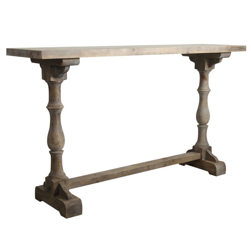 Light Brown Industrial Style Bar Table Solid Wood Milk Tea Shop Casual Bar Table Clearhalo 'Bar Furniture' 'Bar Tables' 'bar_tables' 'furn' 'furn_bar_tables' 'Furniture' 'furniture_bar_tables' 'Kitchen & Dining Furniture' 1200x1200_7bd60243-e608-4591-86b5-35751eb23642