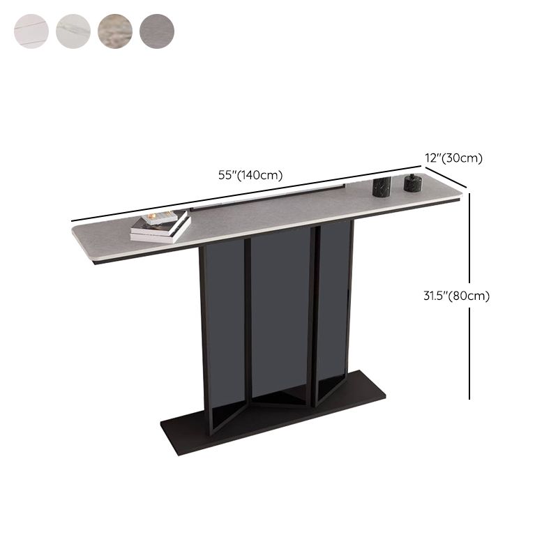 11.81" W Modern Console Table Stone Rectangle Accent Table for Hall