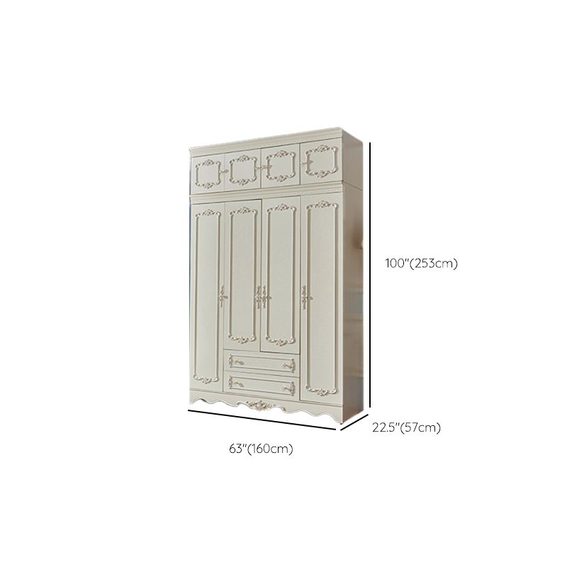 French Country Wardrobe Cabinet with Shelves Wood Wardrobe Closet