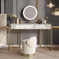 Luxurious Makeup Vanity Set Stone Top Dressing Table Stool Set