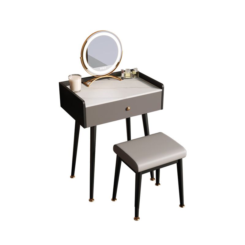 Contemporary Makeup Vanity Desk Stone Dressing Table with Drawer