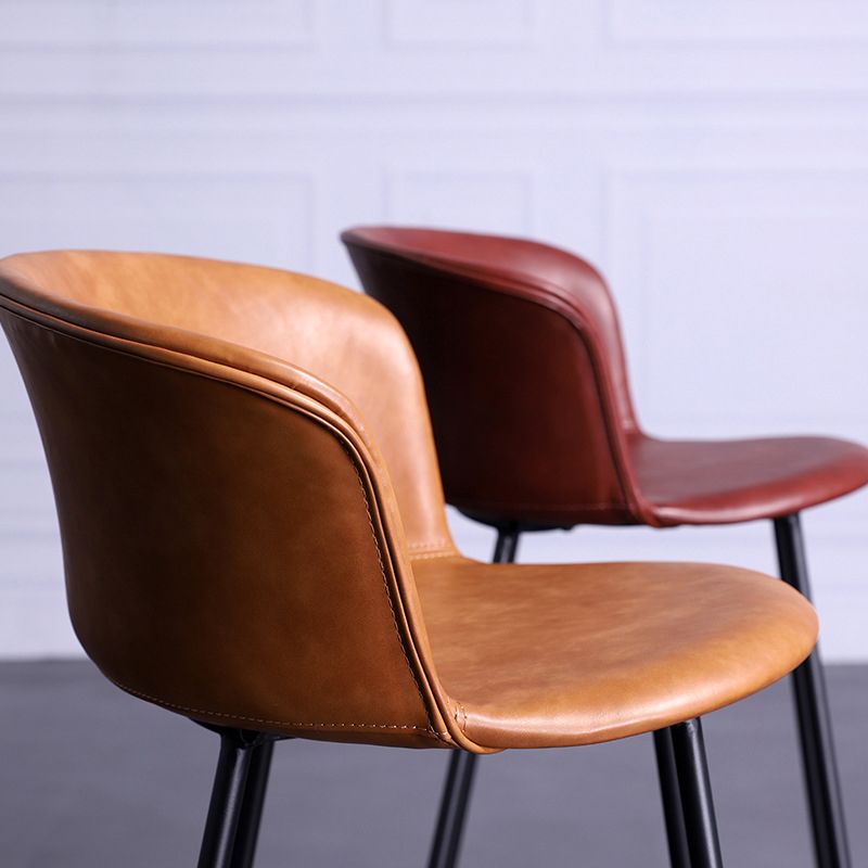 Modern Bar-stool Bucket Seat Counter Bar Stool with Metal Legs for Home Use Clearhalo 'Bar Furniture' 'Bar Stools' 'bar_stools' 'furn' 'furn_bar_stools' 'Furniture' 'Kitchen & Dining Furniture' 1200x1200_7bdb116e-970b-4cc4-a396-e04f56e22052