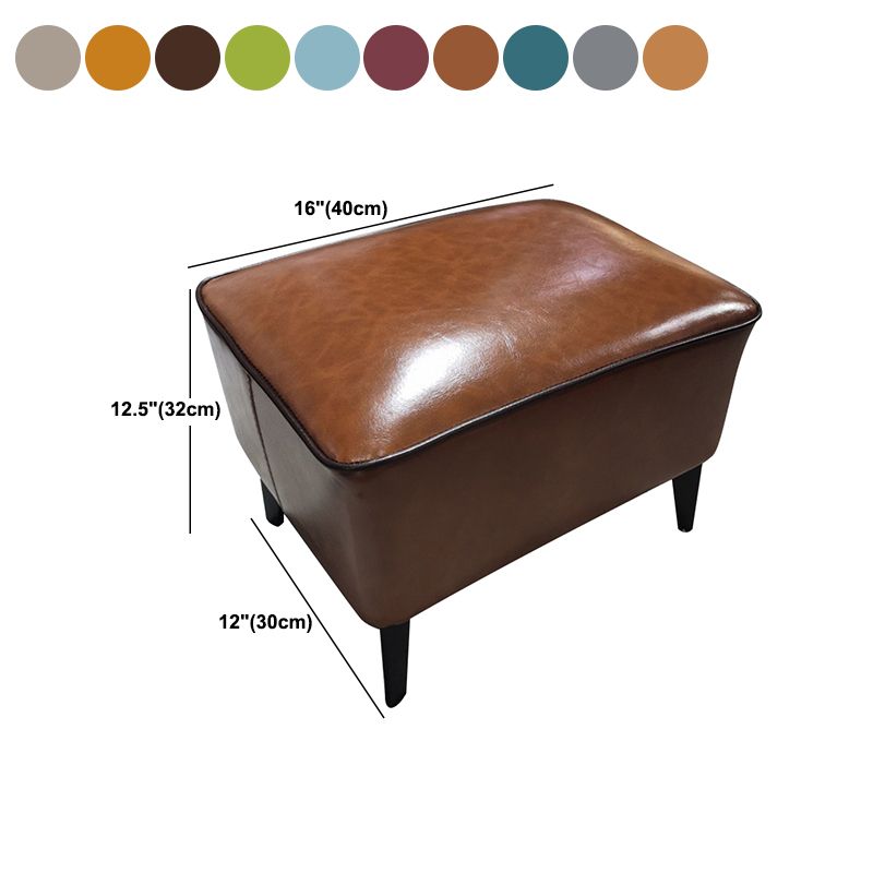 Mid-Century Modern Ottoman Faux Leather Upholstered Solid Color Ottoman with Chair Legs Clearhalo 'furn' 'furn_ottomans_poufs' 'Furniture' 'Living Room Furniture' 'Ottomans & Poufs' 'ottomans_poufs' 1200x1200_7bdcb2a4-91e5-4908-9fad-7de73d644f8b