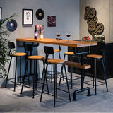 Industriestil Rückenlehne Thekeschatzhocker Iron Cafe Bar Hocker mit Sitz und Pedal