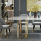 Glam Style Stone Table Dining Rectangle Table with Metal Legs for Home Use Clearhalo 'Dining Tables & Seating' 'Dining Tables' 'dining_table' 'furn' 'furn_dining_table' 'Furniture' 'Kitchen & Dining Furniture' 1200x1200_7bdea6d0-16e2-46c5-a67e-04461a2af21a