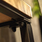 Industrial Bar Height Table Solid Wood Top Bistro Table with Metal Base
