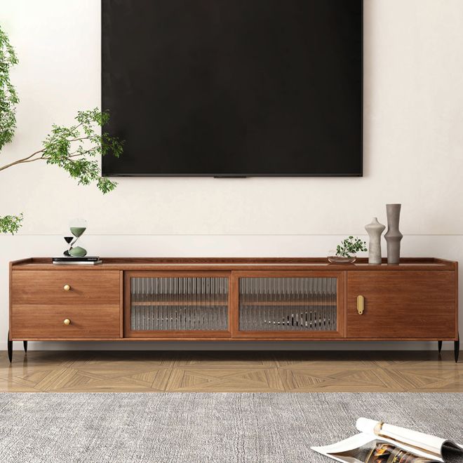 Servitore televisivo tradizionale con cassetti console multimediale TV in gomma