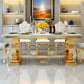 Traditional Luxury Marble Dining Table Rectangle Table with Gold Metal Base Clearhalo ' dining_table' 'Dining Tables & Seating' 'Dining Tables' 'furn' 'furn_dining_table' 'Furniture' 'furniture_dining_table' 'Kitchen & Dining Furniture' 'kitchen&dining_furn' 'kitchen' 'kitchen_dining_table' 1200x1200_7be10961-83d4-4f5e-bbc6-256e291d1e86