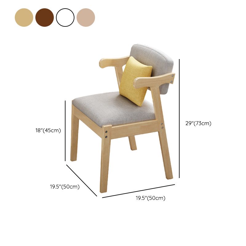 Dining Room Armless Dining Chair Rubberwood Open Back Dining Chair