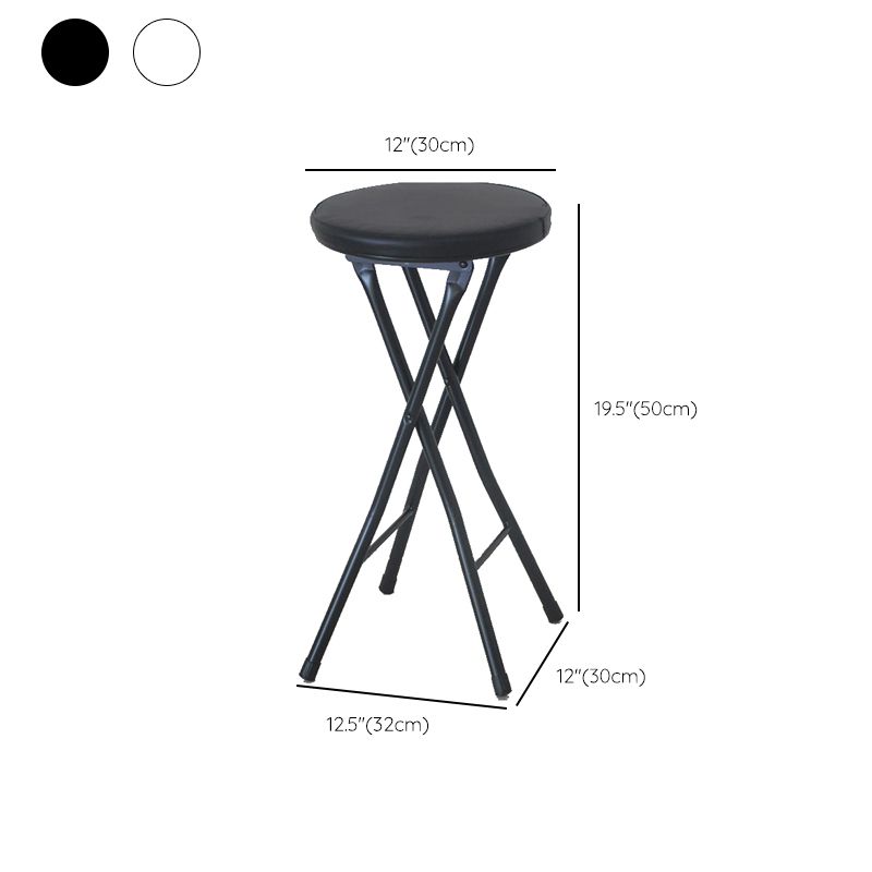 Foldable Bistro Round Shape High Chair Modern Counter Chair with Metal 4 Legs Clearhalo 'Bar Furniture' 'Bar Stools' 'bar_stools' 'furn' 'furn_bar_stools' 'Furniture' 'Kitchen & Dining Furniture' 1200x1200_7be284f5-011a-42aa-8e7b-9d6dc716be8c