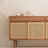 Server rettangolo moderno di archiviazione in legno massiccio per sala da pranzo