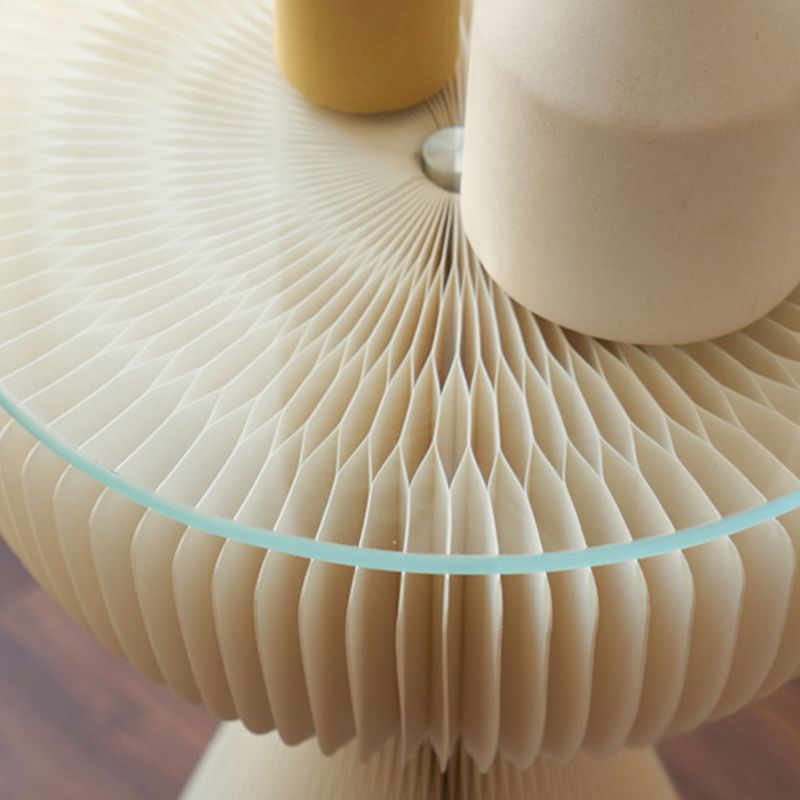 21.25" Tall Kraft Paper Pedestal End Table Round Glass Top Side Table Clearhalo 'Coffee & Accent Tables' 'End & Side Tables' 'end_side_tables' 'furn' 'furn_end_side_tables' 'Furniture' 'Living Room Furniture' 1200x1200_7be529dc-a3fb-41c3-a159-ba32c46344c8