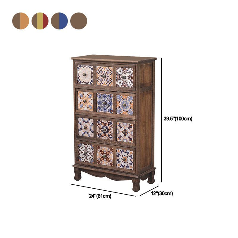 12 "W Lingerie coffre en bois vertical coffre avec tiroirs pour chambre à coucher