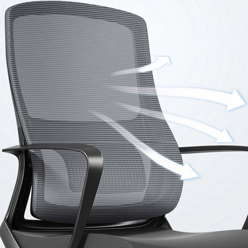 Contemporary Wheels Office Chair Microfiber Black Task Mid-Back Chair Clearhalo 'furn' 'furn_office_chair' 'Furniture' 'Office Chairs' 'Office Furniture' 'office_chair' 1200x1200_7be7eca4-b1a7-4397-bb85-2ce8ef2d1f91