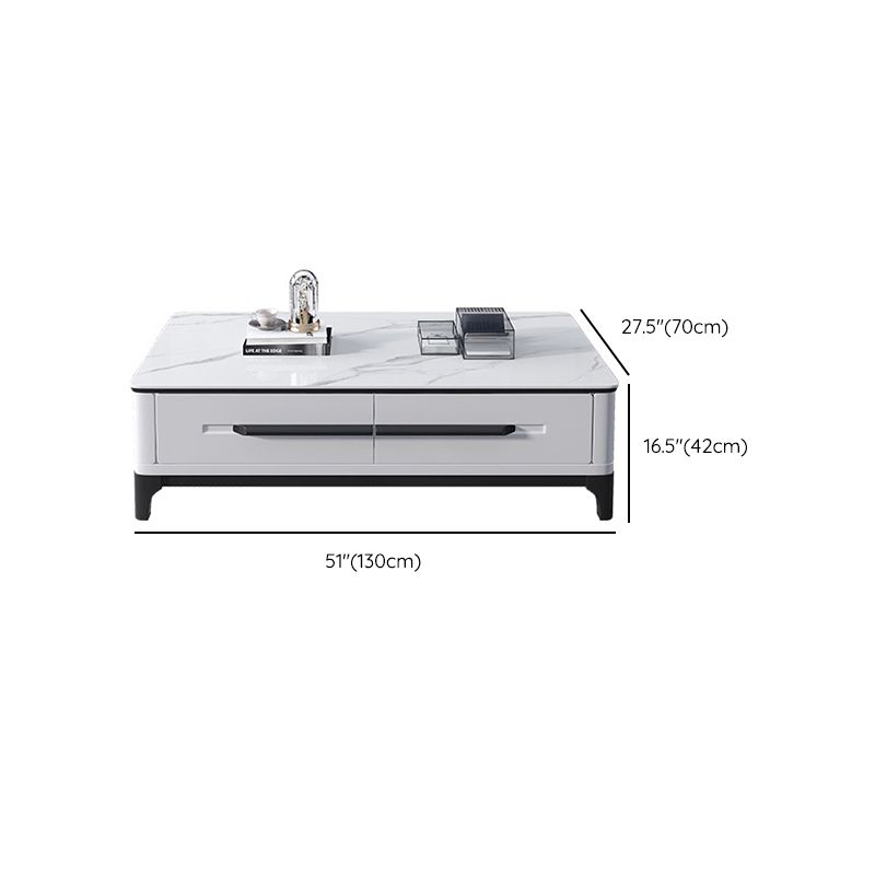 Slate Rectangular Coffee Table with 4 Storage Drawers and 4 Legs Clearhalo 'Coffee & Accent Tables' 'Coffee Tables' 'coffee_tables' 'furn' 'furn_coffee_tables' 'Furniture' 'Living Room Furniture' 1200x1200_7be95d36-6301-4429-8f0e-2ad186200034
