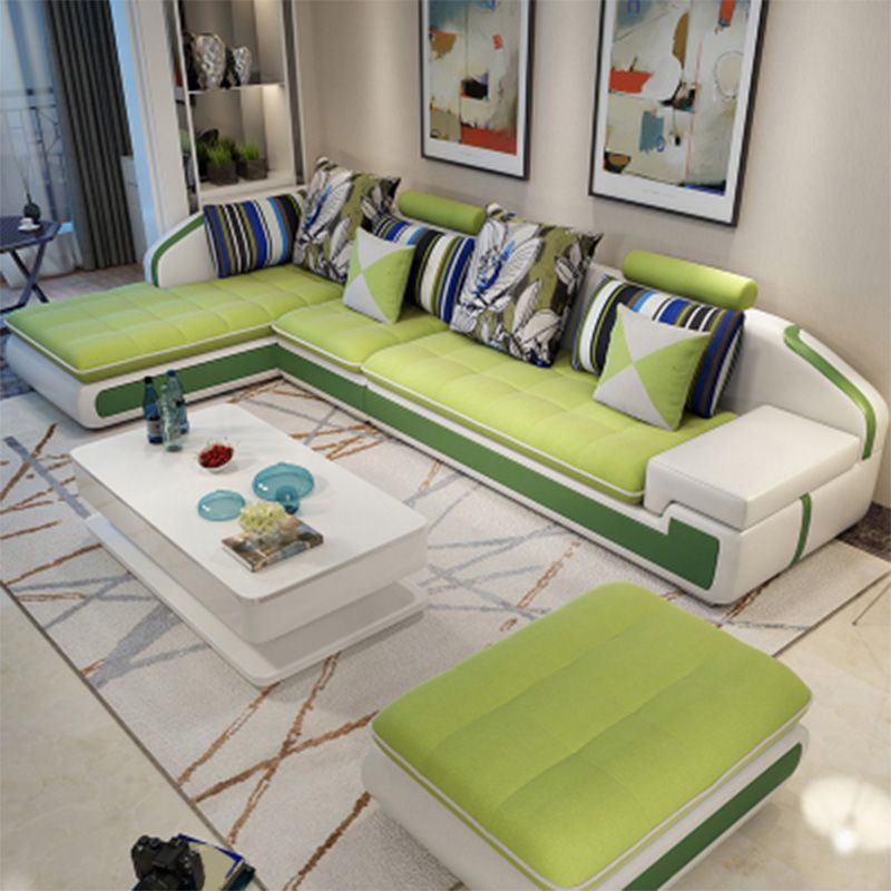 Contemporary L-Shape Modular Furniture Sectionals for Four People