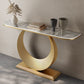 Modern Console Table Stone Half Moon End Table , 11.81-inch Wide