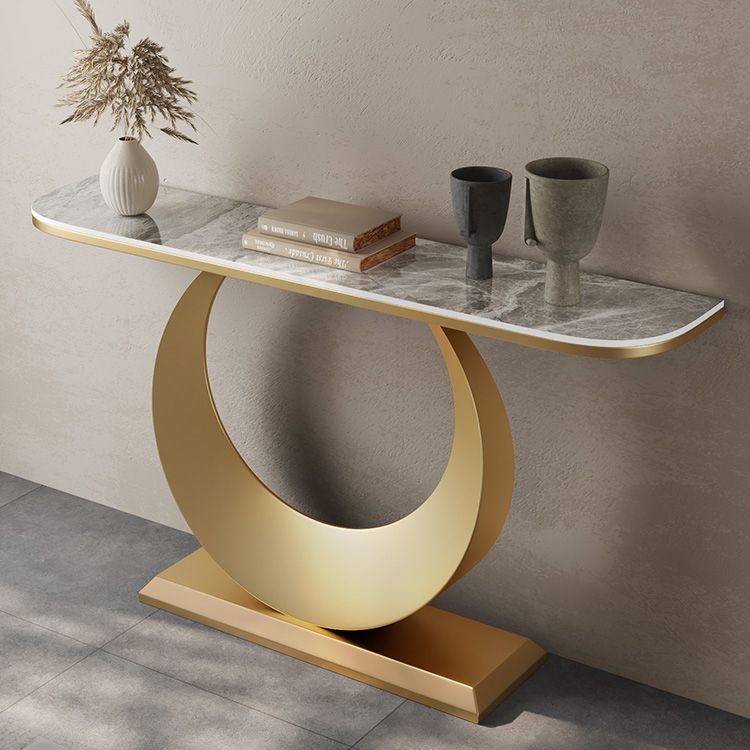 Modern Console Table Stone Half Moon End Table , 11.81-inch Wide