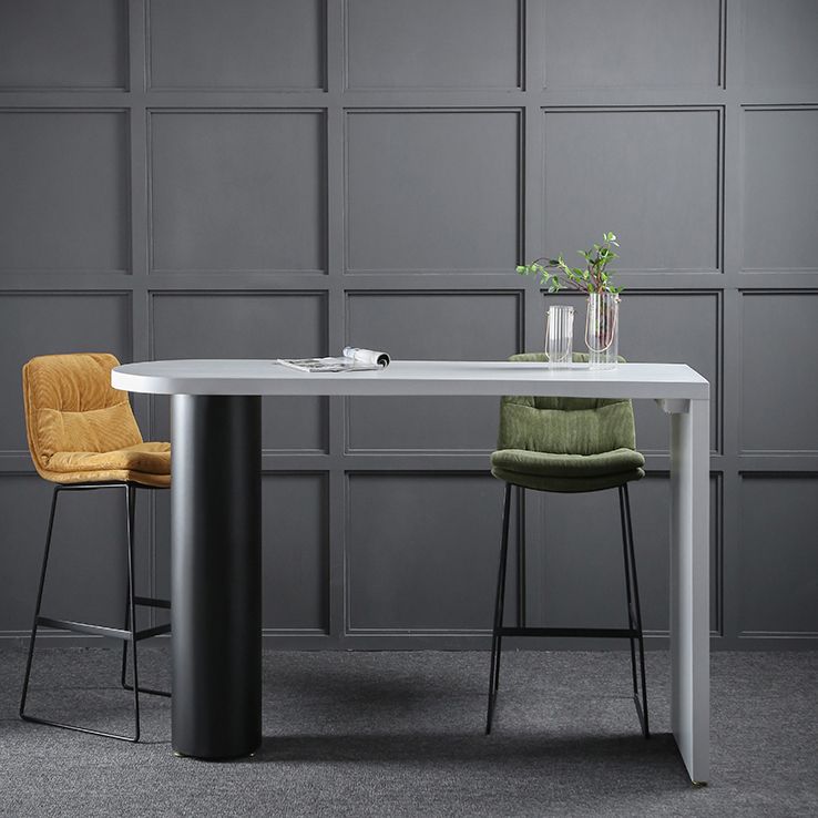 Industrial Wood Pub Table with Specialty Table Top Double Pedestal Table - 41.3" H Clearhalo 'Bar Furniture' 'Bar Tables' 'bar_tables' 'furn' 'furn_bar_tables' 'Furniture' 'furniture_bar_tables' 'Kitchen & Dining Furniture' 1200x1200_7bec3a03-c6f1-45e8-9434-f502a06b6dd5