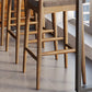 Solid Wood Dining Stools Scandinavian Bar Stools with Footrest