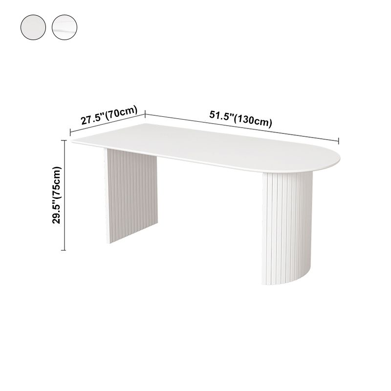 Free Form White Tone Dining Table Contemporary Dinette Table with Double Pedestal Base Clearhalo ' dining_table' 'Dining Tables & Seating' 'Dining Tables' 'furn' 'furn_dining_table' 'Furniture' 'furniture_dining_table' 'Kitchen & Dining Furniture' 'kitchen&dining_furn' 'kitchen' 'kitchen_dining_table' 1200x1200_7bee8006-56a8-40de-a9aa-d1825cf93747
