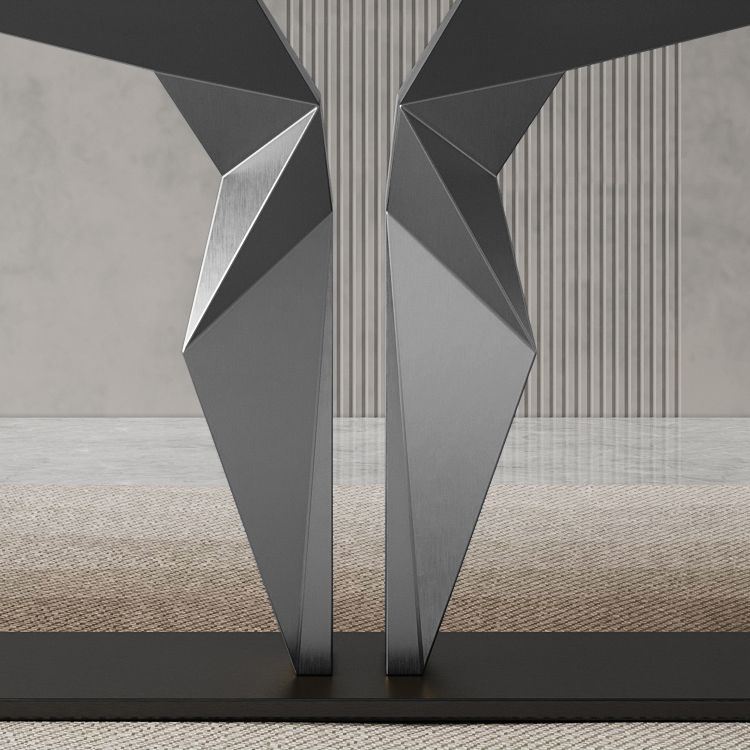 Designer Style Sintered Stone Dining Set Rectangle 1/3/4/6/7 Pieces Dining Room Table Set Clearhalo 'Dining Room Sets' 'Dining Tables & Seating' 'dining_room_set' 'furn' 'furn_dining_room_set' 'Furniture' 'furniture_dining_room_set' 'Kitchen & Dining Furniture' 1200x1200_7bef796a-4f03-441b-8783-85b17943aff2