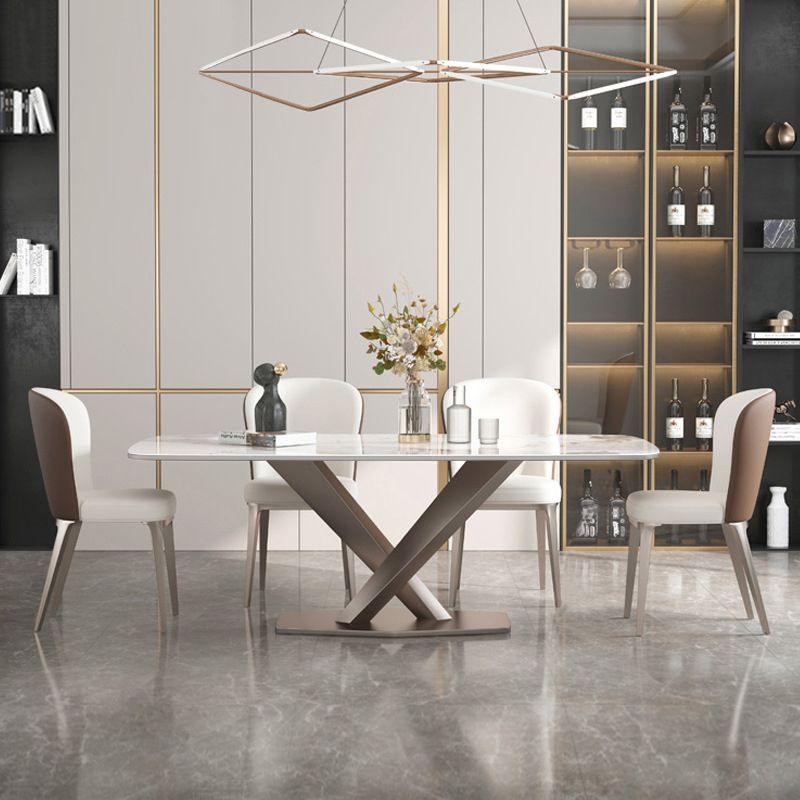 Nordic 1/4/5/7 Pieces Dining Sintered Stone Dining Table Set with Metal Legs Clearhalo 'Dining Room Sets' 'Dining Tables & Seating' 'dining_room_set' 'furn' 'furn_dining_room_set' 'Furniture' 'furniture_dining_room_set' 'Kitchen & Dining Furniture' 1200x1200_7beffe12-8176-4a3a-90a0-5dae323f053d