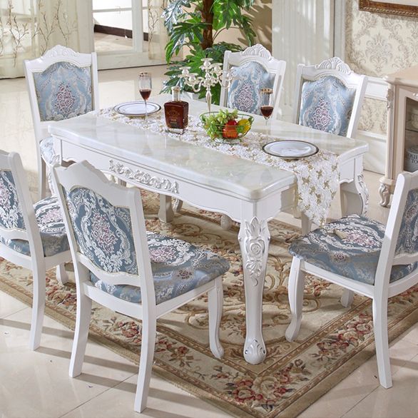 Victorian Style Dining Room Set with Rectangle Table and 4 Legs Base Dining Room Table Set Clearhalo 'Dining Room Sets' 'Dining Tables & Seating' 'dining_room_set' 'furn' 'furn_dining_room_set' 'Furniture' 'furniture_dining_room_set' 'Kitchen & Dining Furniture' 'kitchen&dining_furn' 'kitchen' 1200x1200_7bf0c9e9-9fc0-43bc-81fa-b11d87dd1c2d
