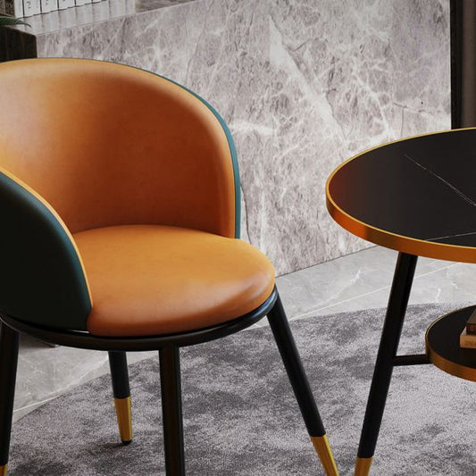 Glam Style Dining Room Set with Sintered Stone Top and 3 Legs Base Formal Table Set Clearhalo 'Dining Room Sets' 'Dining Tables & Seating' 'dining_room_set' 'furn' 'furn_dining_room_set' 'Furniture' 'furniture_dining_room_set' 'Kitchen & Dining Furniture' 'kitchen&dining_furn' 'kitchen' 1200x1200_7bf2ce7e-aad8-456a-b6d4-5e452c292ab7